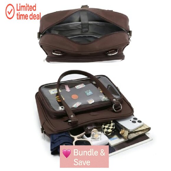 Oxford Ita Bag Crossbody Shoulder Satchel Messenger Backpack Pins Display - Picture 5 of 8